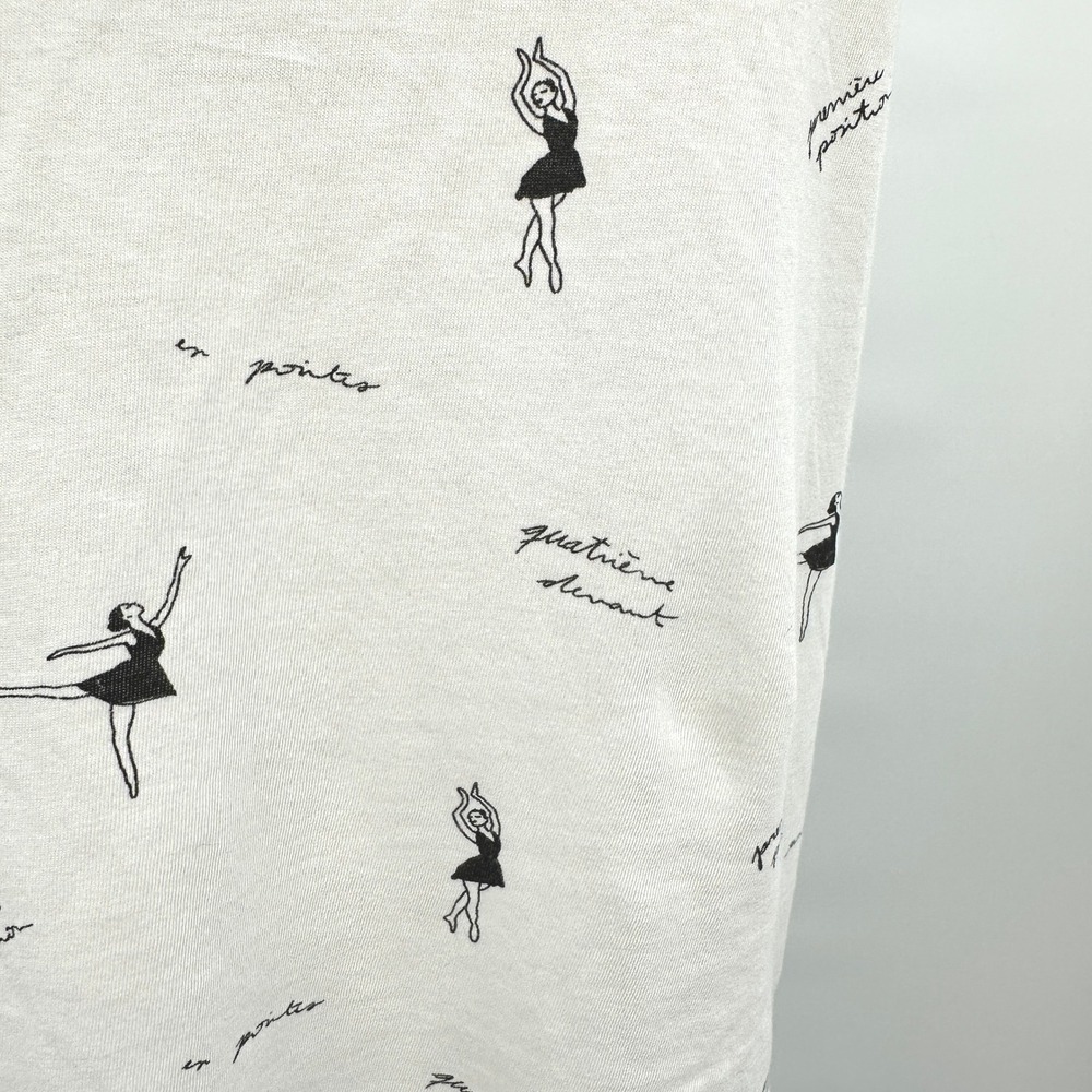 Stradivarius Ballet‎ Dancer Graphic Tee — French Script Print — White T-Shirt S - Picture 3 of 8